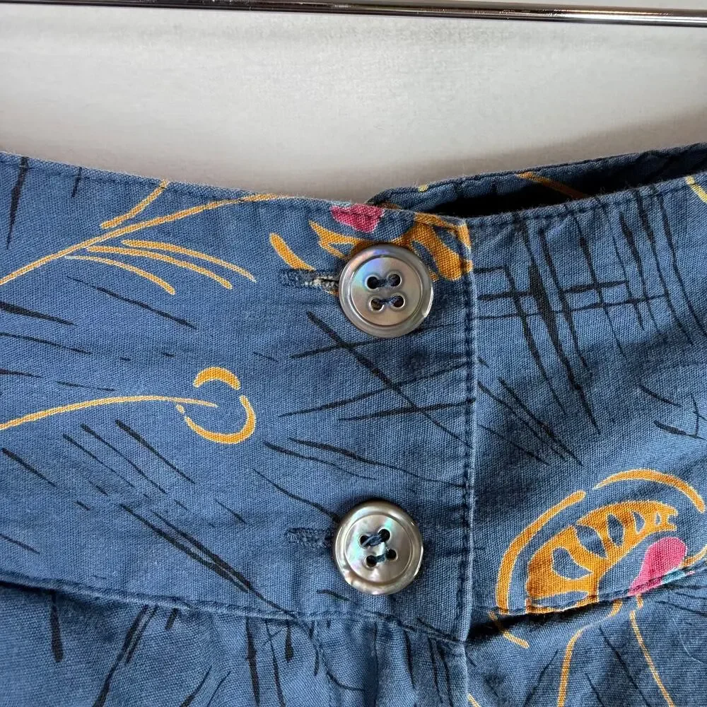 Vintage 80s Ann Taylor Blue High Waisted Pleated Shorts Size 6/XS